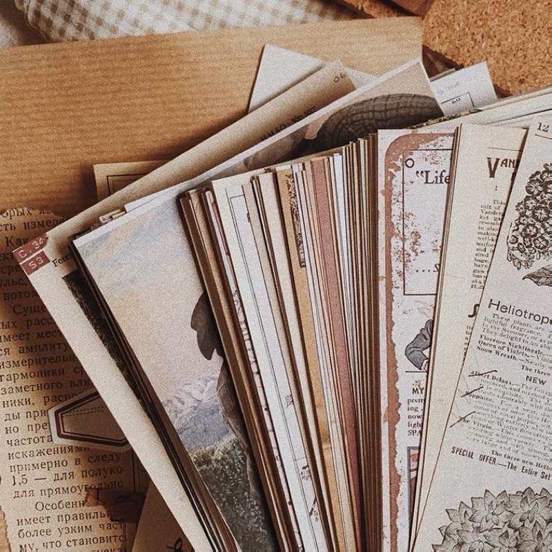 [V05] set giấy nền vintage cổ điển trang trí sổ bullet journal winzige
