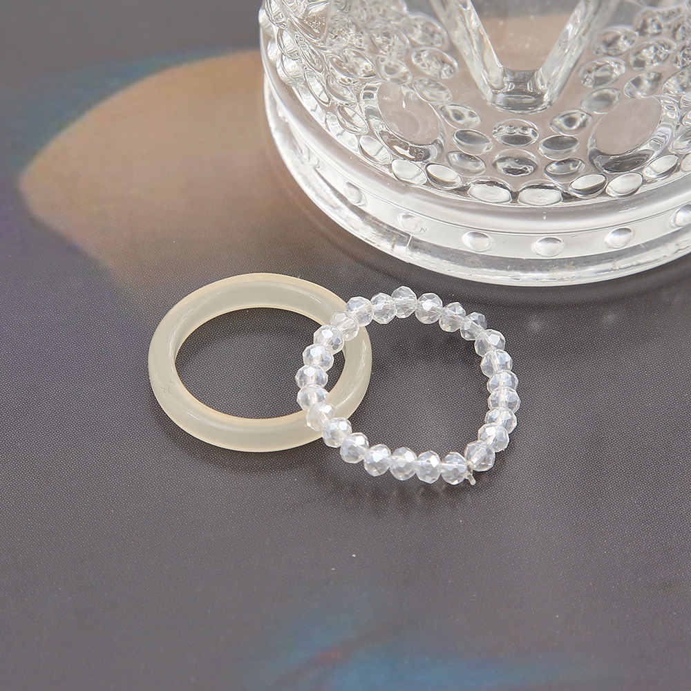 IF ME Set 2 Nhẫn Nhựa Nhiều Màu Sắc Đơn Giản Dành Cho Nữ