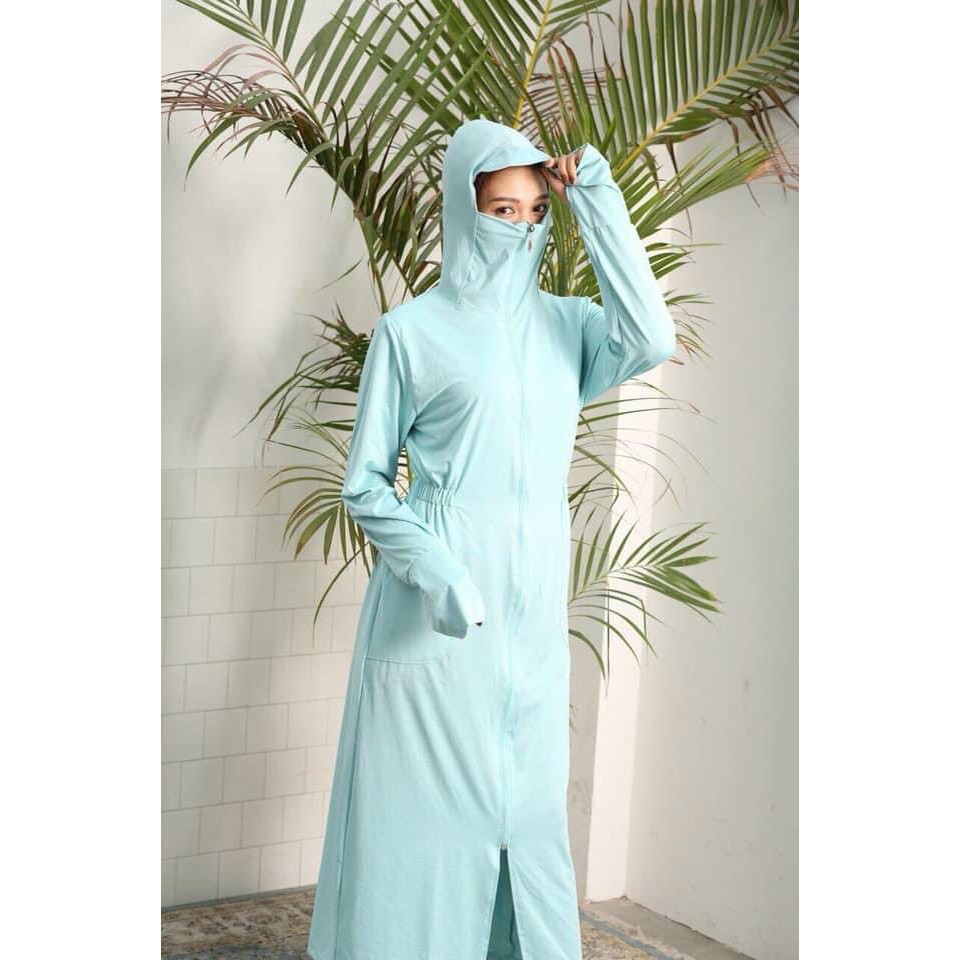 Áo chống nắng toàn thân nữ váy chống nắng thông hơi siêu thoáng hàng đẹp free size dưới 65kg ACNTTNU + hình thật 100%