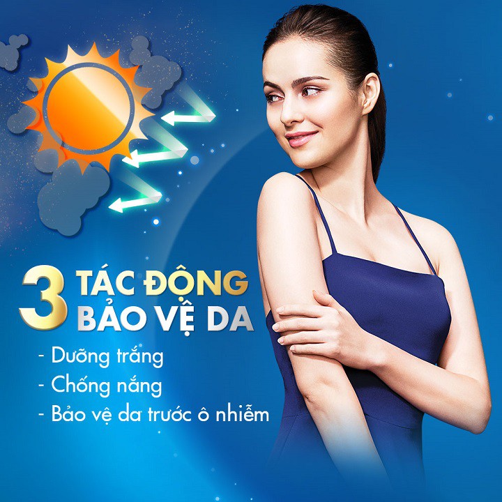 Sữa dưỡng thể Vaseline Healthy White Sun Pollution SPF24 PA++ 400ml giúp dưỡng trắng da và chống nắng
