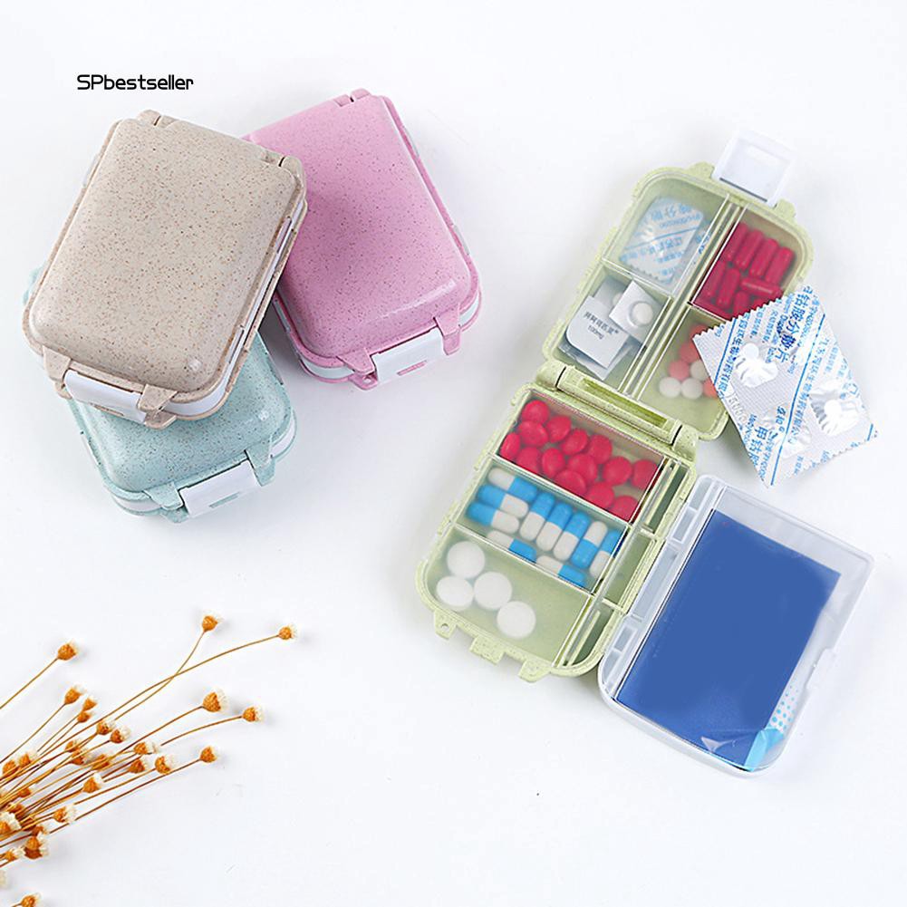 Hộp đựng thuốc có 8 ngăn chất liệu nhựa PP nhỏ gọn tiện lợi