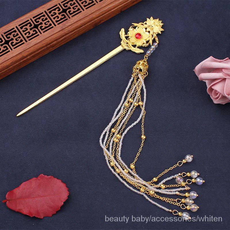 Trâm cài tóc phối tua rua phong cách cổ điển Trung Hoa thời trang