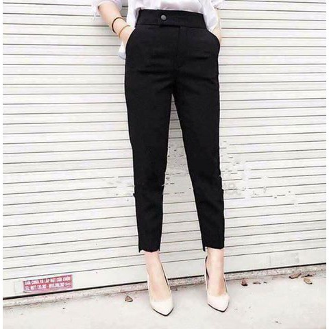 Quần Baggy cạp cao công sở cúc lệch siêu tôn dáng, loại đẹp QBL075 | BigBuy360 - bigbuy360.vn