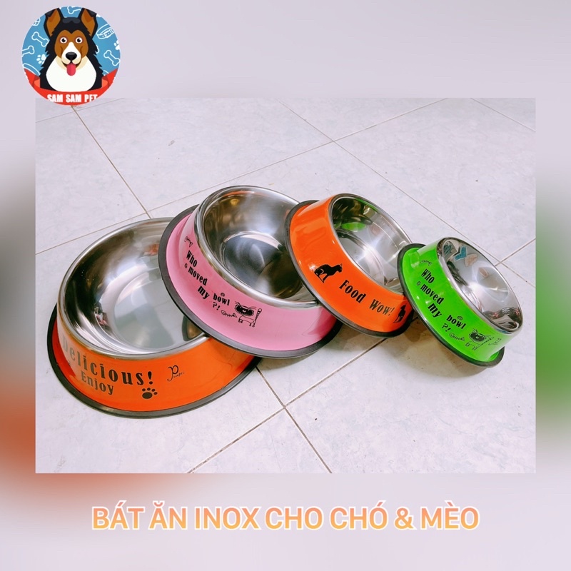Bát ăn inox cho chó & mèo