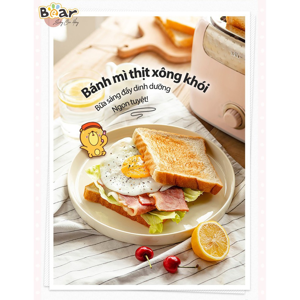 [Bản Quốc Tế]Máy nướng bánh mì Sandwich, làm bánh Waffle Bear (Hàng chính hãng 1 đổi 1 trong 30 ngày, bảo hành 18 tháng)