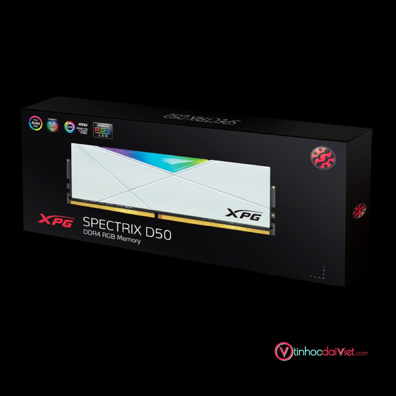 RAM Desktop Adata DDR4 XPG SPECTRIX D50 8GB 3200 Tungsten RGB(GREY)- Chính hãng