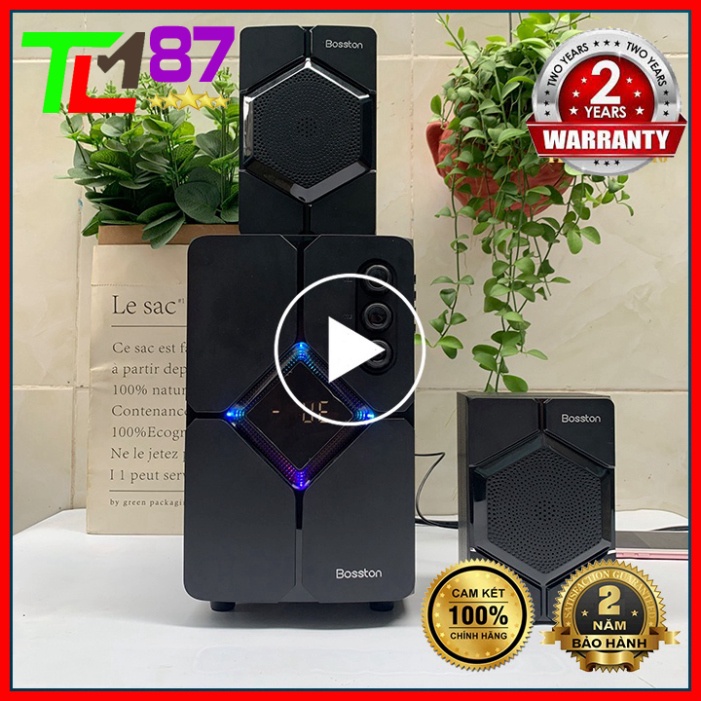 Loa Máy Tính PC Laptop Để Bàn Công Suất Lớn Bluetooth 2.1 BOSSTON T1800 Đèn LED RGB - Loa Nghe Nhạc Mini Có Dây Gaming
