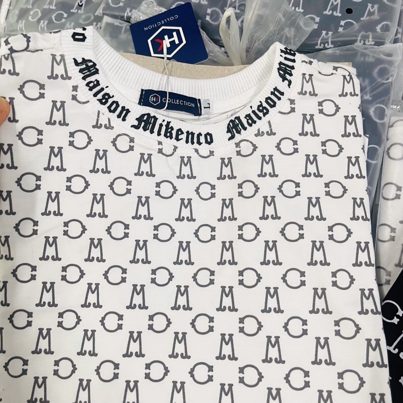 Áo thun cổ tròn Mikenco Monogram chất cotton xịn đẹp, Áo thun Mikenko nam nữ hoạ tiết 5D hot 2022