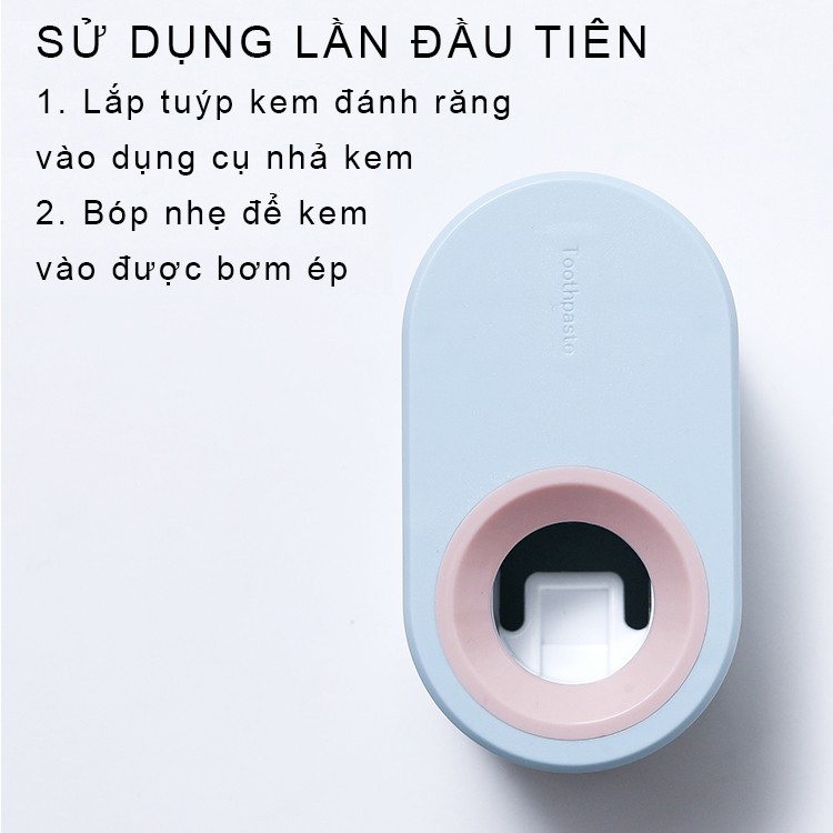 Dụng cụ nhả kem đánh răng tự động gắn tường siêu chắc, bộ nhả kem đánh răng cao cấp LALALAND