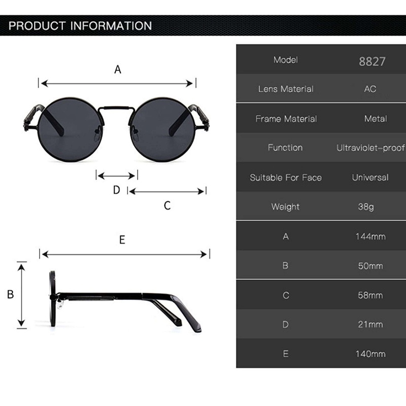 Kính Mát Gọng Kim Loại Tròn Nhiều Màu Sắc Thời Trang