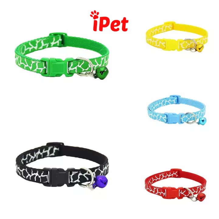 Vòng Cổ Lục Lạc Cho Thú Cưng Chó Mèo Rằn Ri Trắng - iPet Shop