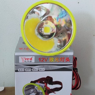đèn pin đội đầu kẹp bình ác quy 12v siêu sáng ánh sáng vàng( chuyên kích cá)