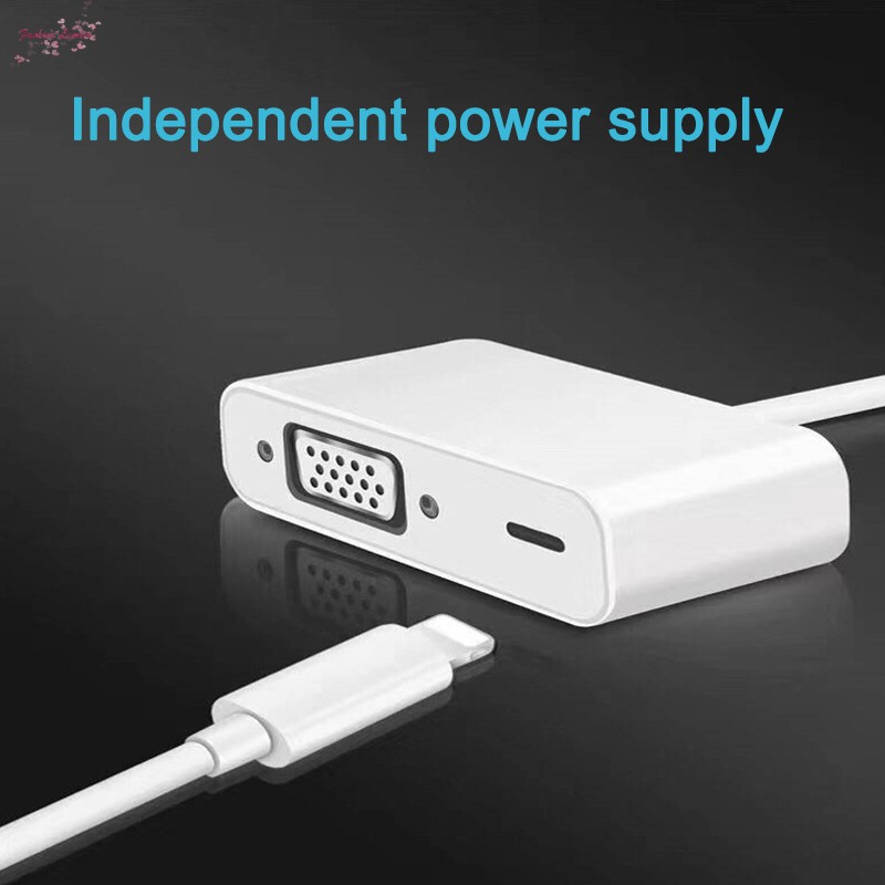 For Lightning To VGA Adapter Plug&Play for Apple iPhone X 8 iPad Air