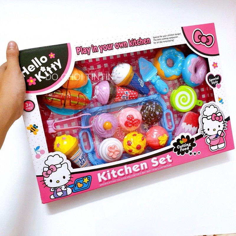 [SIÊU ĐẸP-Cao Cấp] Hộp đồ chơi bánh ngọt Hello kitty dễ thương cho bé