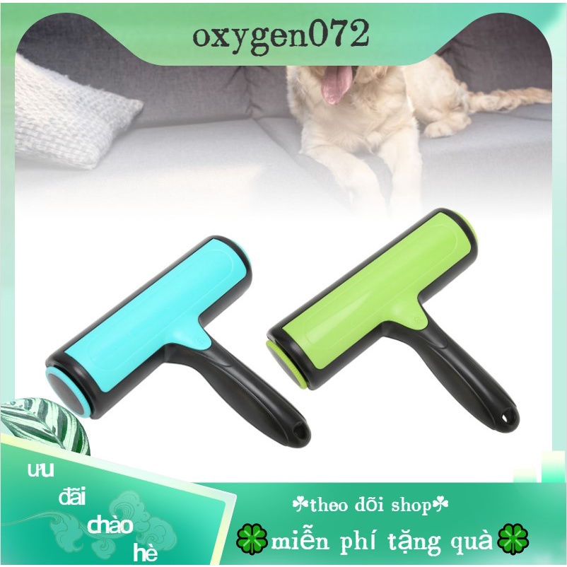 Oxygen072 Cây Lăn Lông Thú Cưng Tẩy lông thú cưng Có thể tái sử dụng hiệu quả Hấp phụ tĩnh điện Bàn chải lăn hai chiều cho chó mèo Miếng Dán Lông Thú Cưng