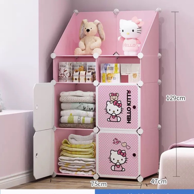 TỦ NHỰA GHÉP 4 Ô 2 GIÀY KÈM 2 GÓC CHÉO SÂU 47cm.