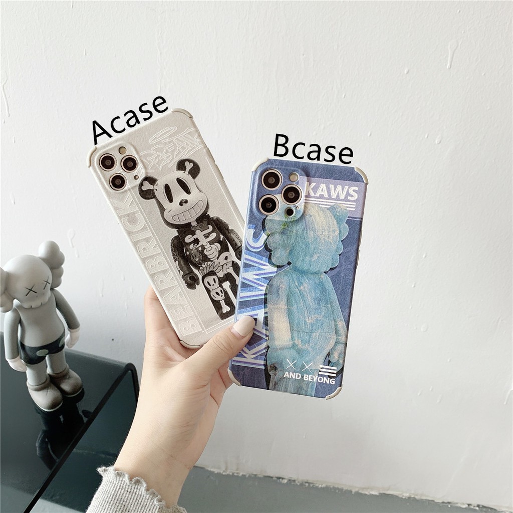 Soft Plastic Phone Case KAWS Bearbrick suitable for iPhone12 mini 11 PRO MAX 6/6s 7/8plus SE2 X/XS XR XSMAX #HG3955