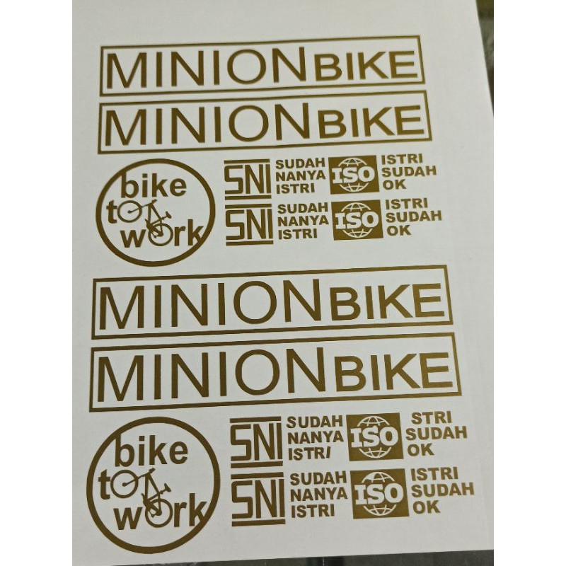 1 Bộ Sticker Dán Xe Đạp Hình Minion
