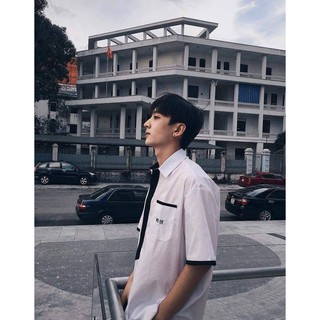 ÁO SƠ MI TRẮNG CHỮ HÀN UNISEX