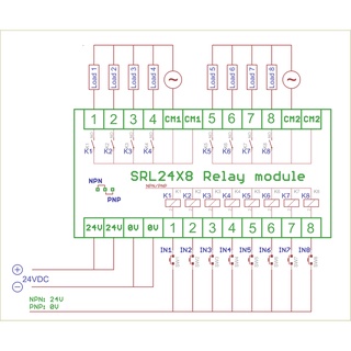 Module relay 8 kênh 24V loại mỏng