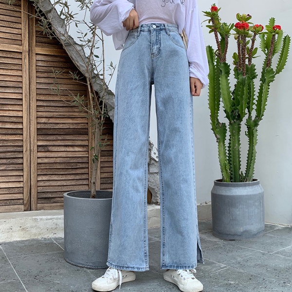Quần Jeans Dài Ống Rộng Lưng Cao Thời Trang Đường Phố Vintage 2022 Dành Cho Nữ