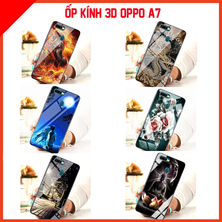 Ốp lưng mặt kính 3D OPPO A7 sang trọng, shop có đăng kèm theo video quay sản phẩm ạ Educae86