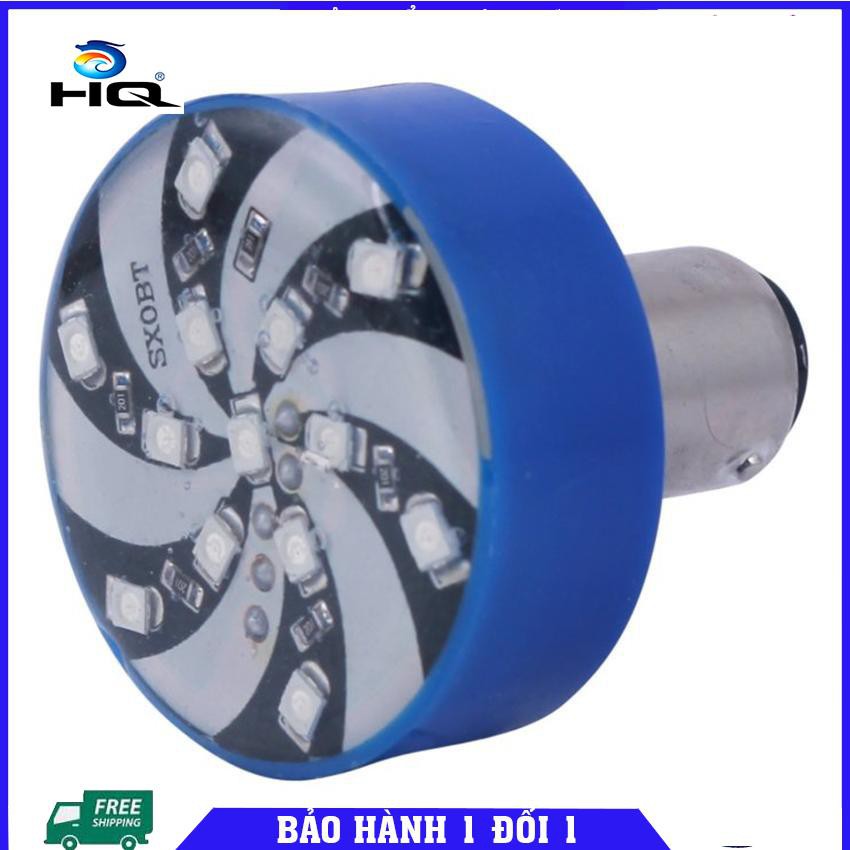 🚛 Bóng led hậu xoay chớp lớn gắn xe máy (vỏ đen-sáng nhiều màu) 206408-1 🚛