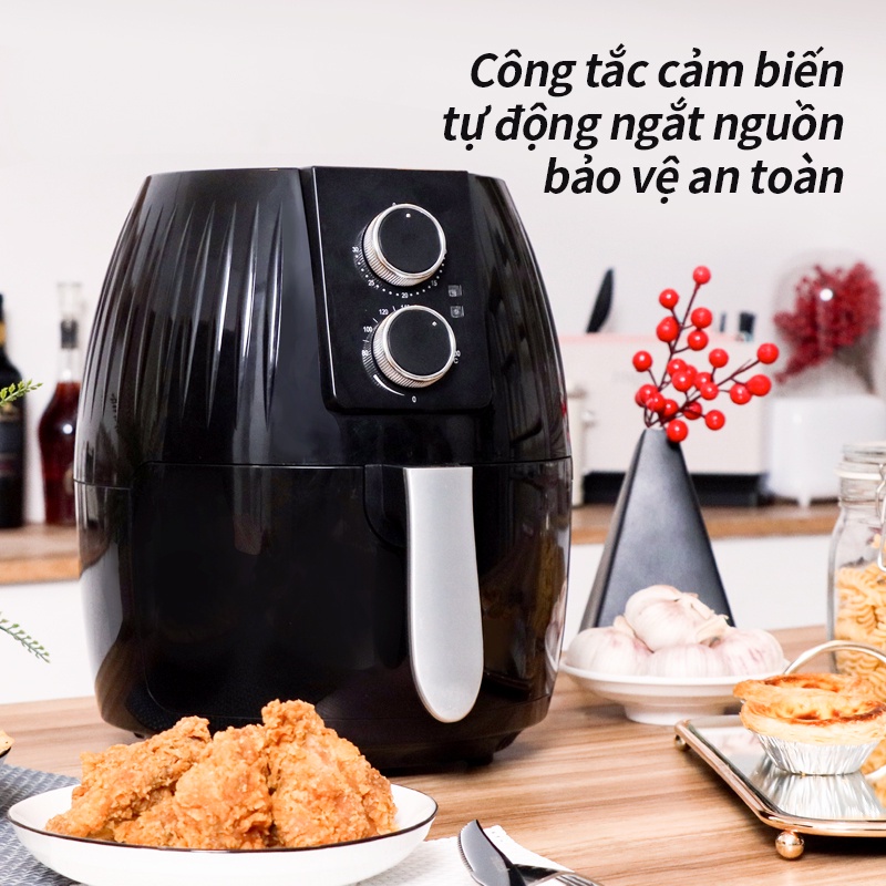 Nồi chiên không dầu Simplus dung tích lớn 5.5L Nồi chiên không dầu tự động đa chức năng kiểu mới