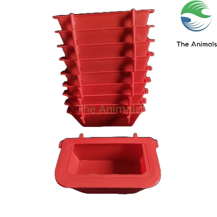 [10 cái] Máng ăn chống vương vãi thức ăn cho chim, gà, vịt (đỏ)