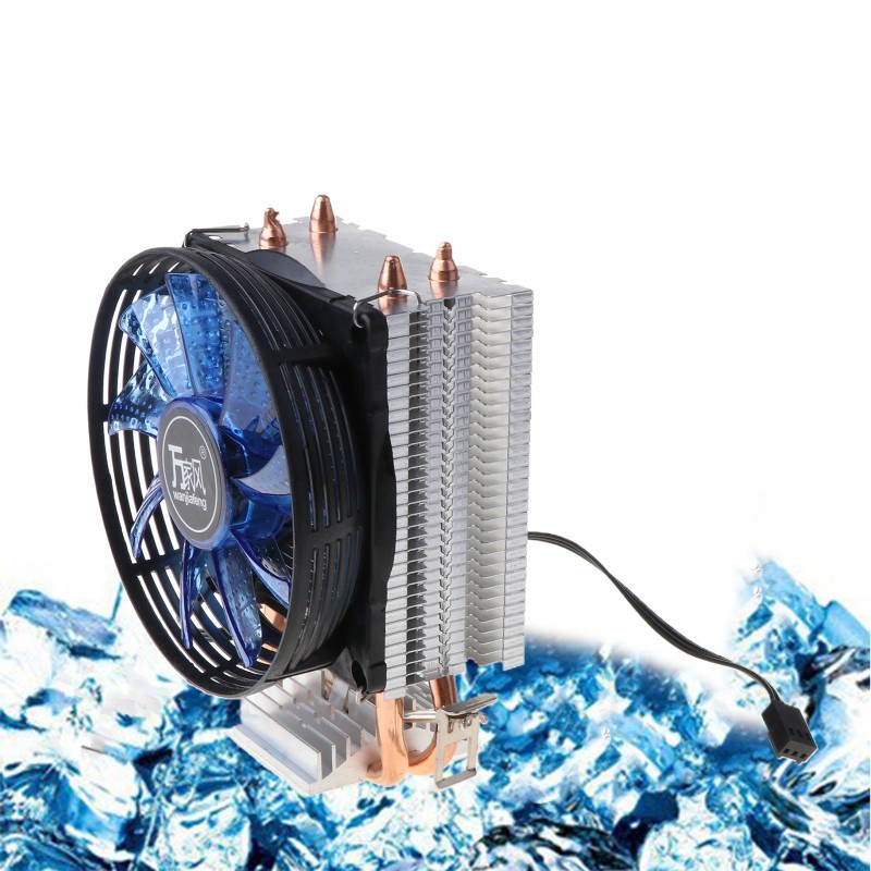 CRE  CPU Cooler Master 2 Pure Copper Heat-pipes Fan with Blue Light Cooling System