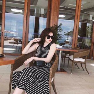 Váy ba lỗ maxi kẻ sọc