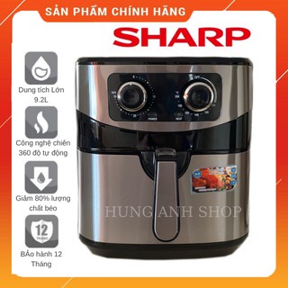 [ TO - ĐẠI ] Nồi Chiên Không Dầu Sharp KS-9.2 Lít - Nồi To - Chiên Nhanh -Loại Bỏ 80% Mỡ Thừa -Bh 12 Tháng Chính Hãng