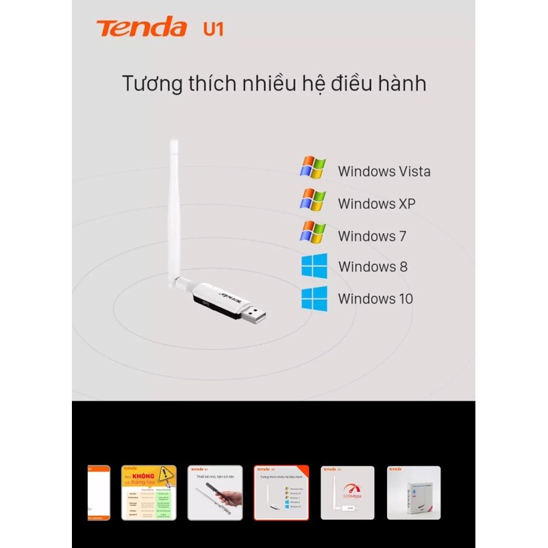 Tenda USB kết nối Wifi U1 tốc độ 300Mbps