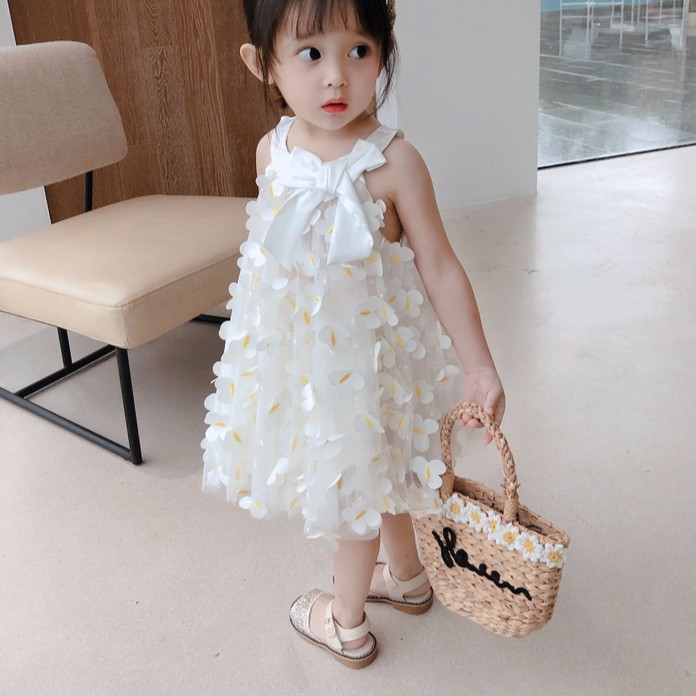 Đầm Bé Gái Công Chúa Phối Hoa Cho Bé Gái