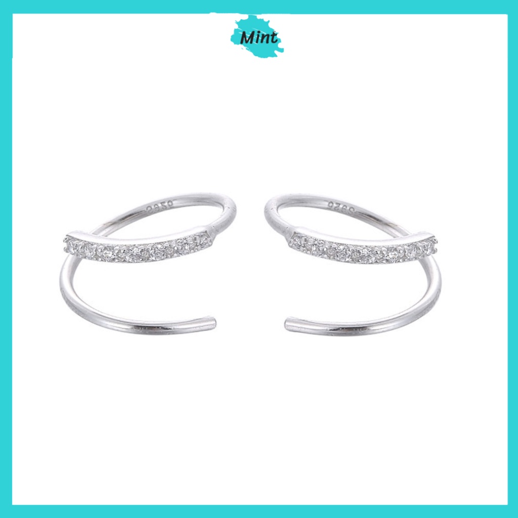 Khuyên Tròn ❤️KHÔNG GÂY DỊ ỨNG❤️ Khuyên Xoắn Đính Đá Đơn Giản Phong Cách Hàn Quốc