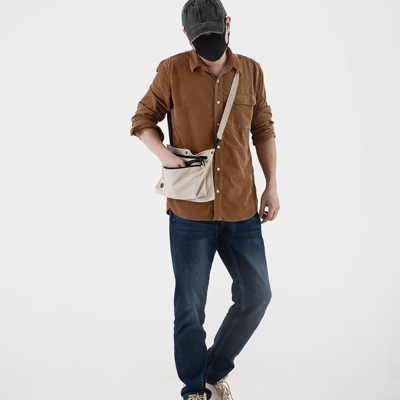Tạp Dề Vải Denim Chống Thấm Nước Có Túi Đeo Vai Thời Trang