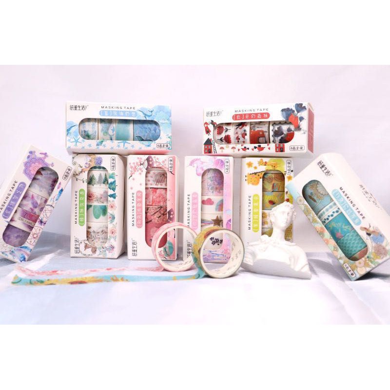 Set 6 cuộn băng dính washi tape