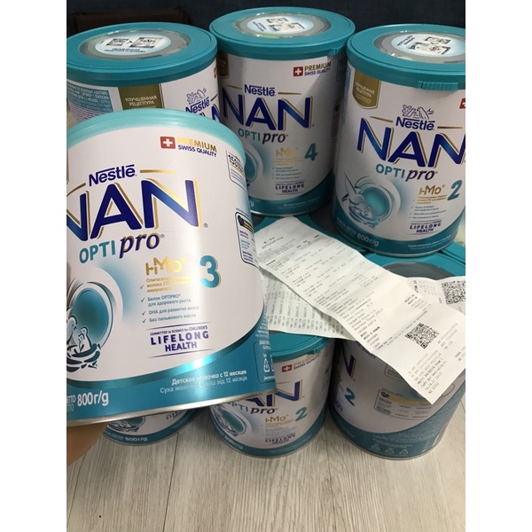 Sữa nan Nga mát phát triển toàn diện cho bé từ sơ sinh, số 1,2,3,4. 800g