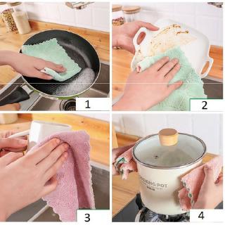 Set 10 khăn lau bếp đa năng 2 mặt - Thấm hút nước tốt sợi bông nhung dày dặn RF192
