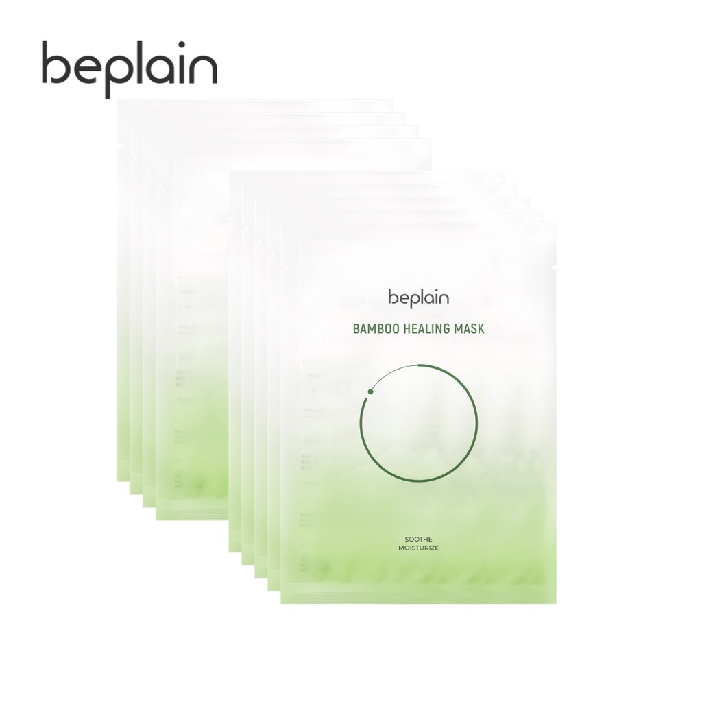 Bộ 10 Mặt Nạ beplain dưỡng ẩm, làm dịu da từ Nước Tre Bamboo Healing