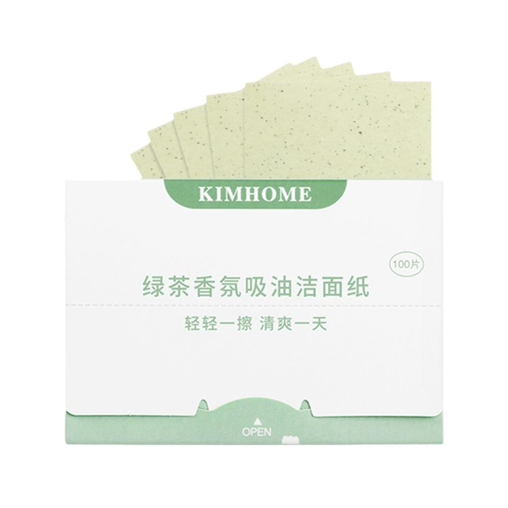 (Hàng Mới Về) Set 100 Giấy Thấm Dầu Chiết Xuất Trà Xanh Tự Nhiên W8K7