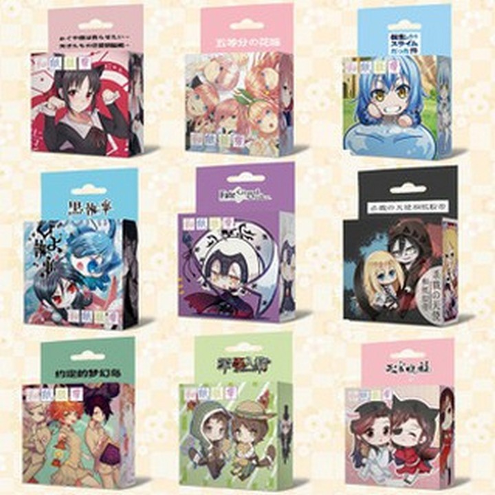 (không hộp) Băng dính anime chibi Ma đạo tổ sư identity v con tim rung động Miku One piece washi tape