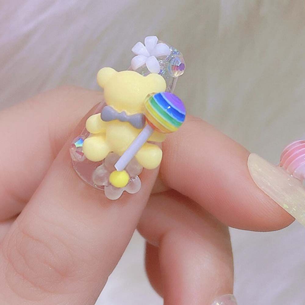 [Hàng mới về] Phụ kiện đính móng trang trí nghệ thuật hình cây kẹo mút 3d màu sắc ngọt ngào