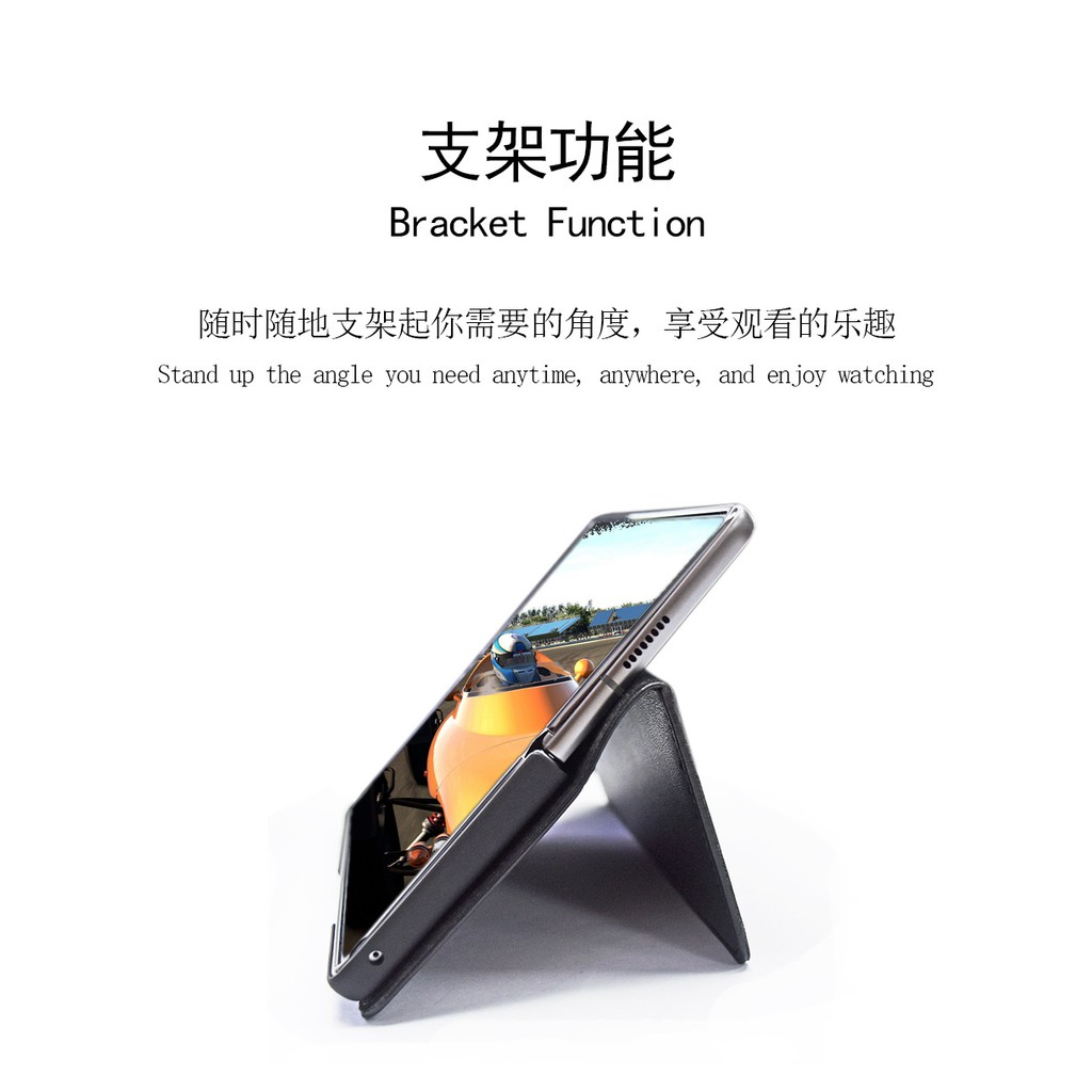 Bao da điện thoại dạng ví có ngăn để thẻ nam châm màu đen dành cho Samsung Galaxy Z Fold 2 5G 2020