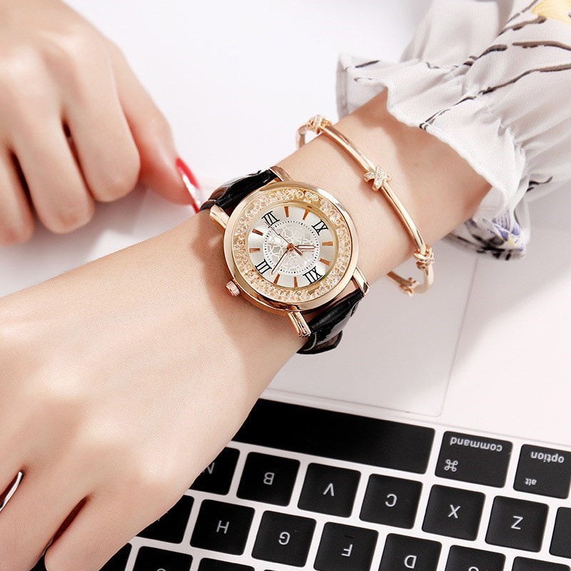 Đồng hồ nữ dây da đẹp D-ZINER chính hãng thời trang đeo tay giá rẻ ND08 - LINDO