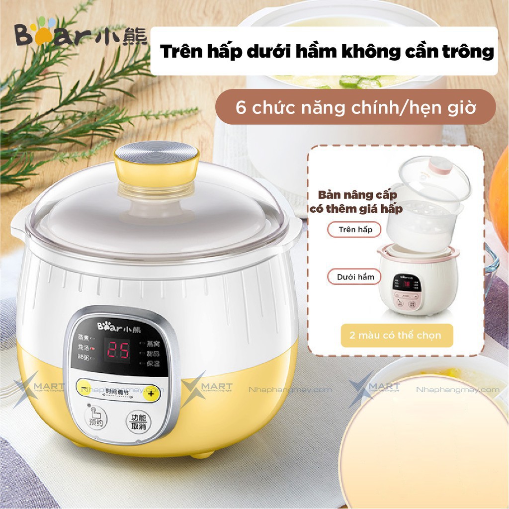 Nồi nấu cháo chậm  CHÍNH HÃNG  Nồi nấu cháo, ninh, hầm cách thủy 4 trong 1 dung tích 0,8 lít