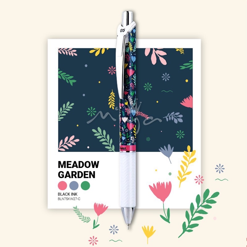 Siêu phẩm Energel Kawaii+ 4 : Floral Edition 0.5mm Phong Cách Nhật Bản | Bút Bi Gel Siêu Mượt Siêu Nhanh Khô
