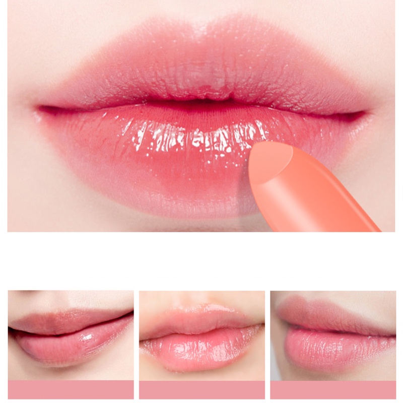 Son dưỡng môi KISS BEAUTY hương đào dưỡng ẩm cho môi căng mọng mềm mại son dưỡng môi