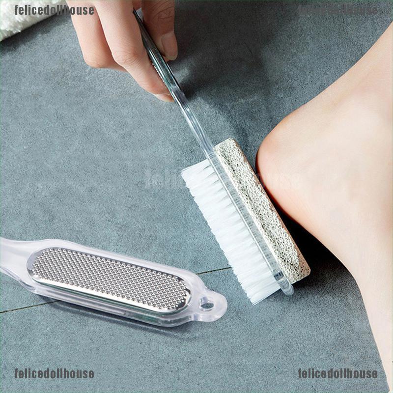 [Felice] 4 in 1 Foot Brush Scrubber Feet Massage Scrub Brushes Remove Dead Skin Care