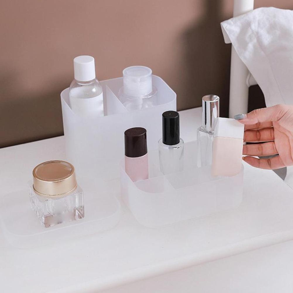 Hộp Đựng Mỹ Phẩm Để Bàn Màu Trong Suốt Mờ Cho Ký Túc Xá M8P7 X8W8